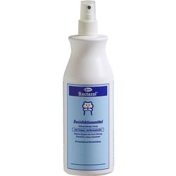 Eine weiße Flasche mit Desinfektionsmittelspray.