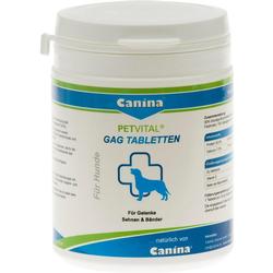 Dose mit GAG-Tabletten für Hunde zur Unterstützung von Gelenken.