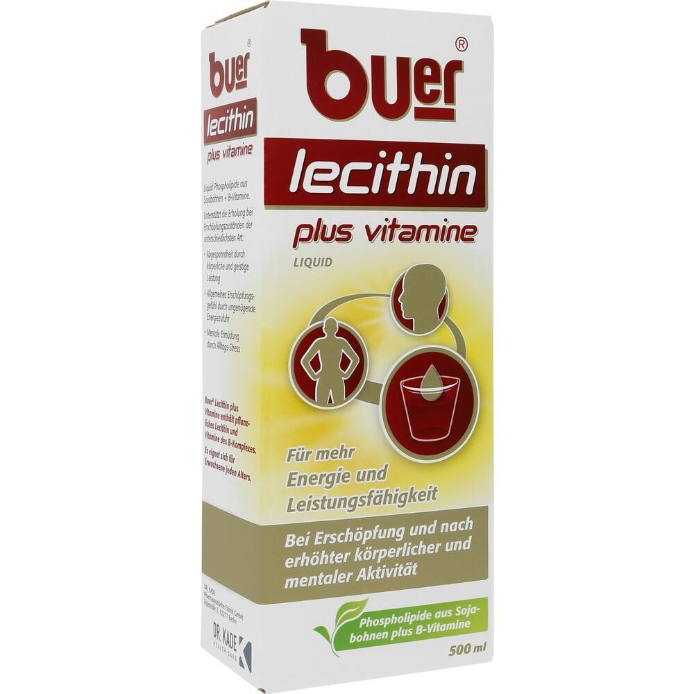 Verpackung von Nahrungsergänzungsmittel mit Lecithin und Vitaminen für mehr Energie.